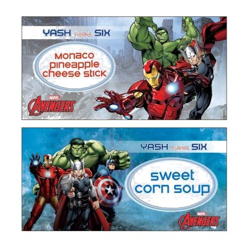 Avengers Food Labels