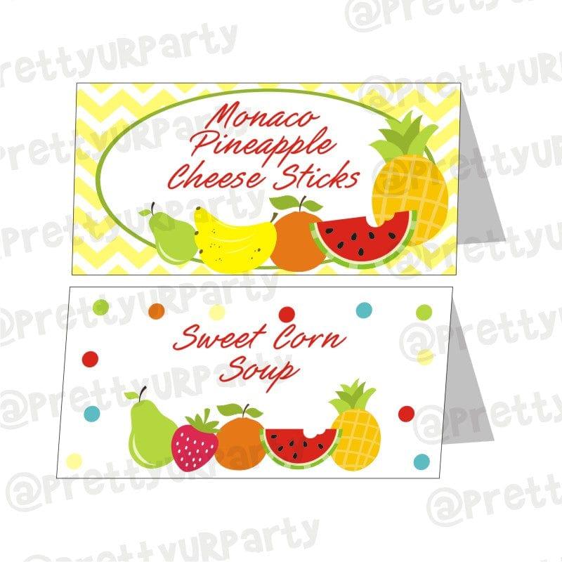 Tutti Fruity Theme Food Labels / Buffet Table Cards THEME PARTIES Pretty UR Party