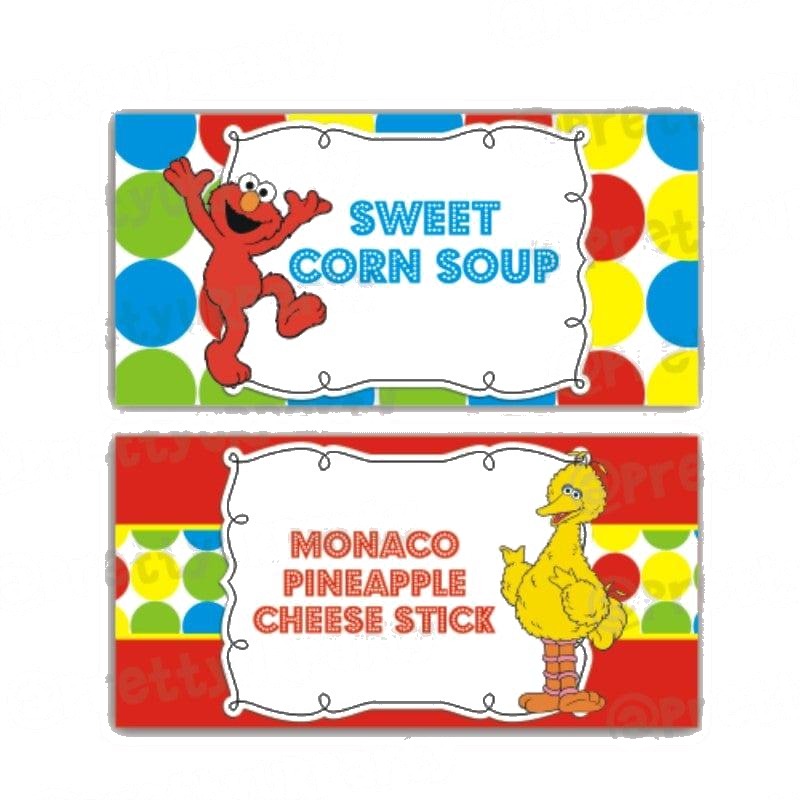 Elmo Theme Food Labels / Buffet Table Cards