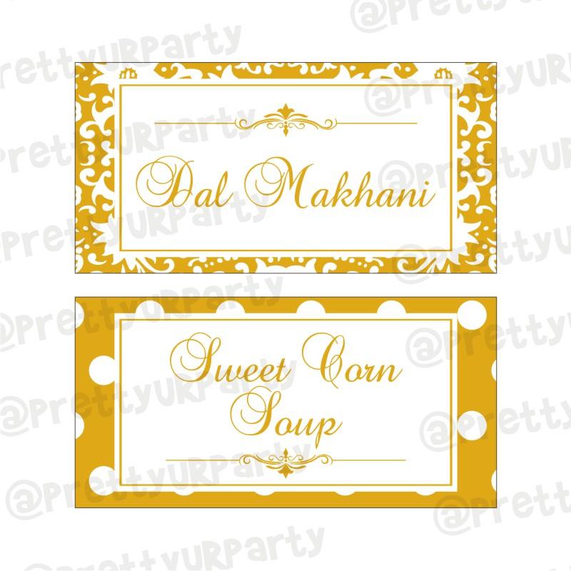 50th Anniversary Theme Food Labels / Buffet Table Cards ALL PARTY SUPPLIES Pretty UR Party