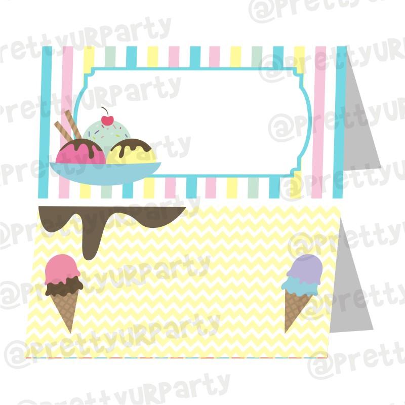 Ice Cream Theme Food Labels / Buffet Table Cards THEME PARTIES Pretty UR Party Default Title