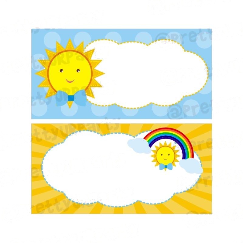Sunshine Theme Food Labels / Buffet Table Cards