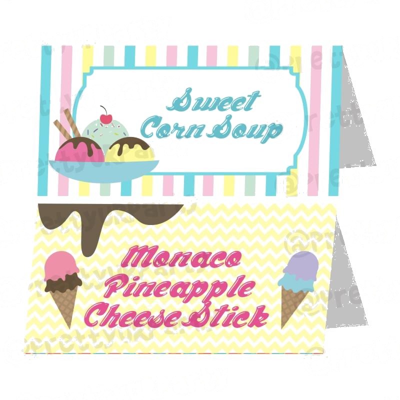 Ice Cream Theme Food Labels / Buffet Table Cards — image 2