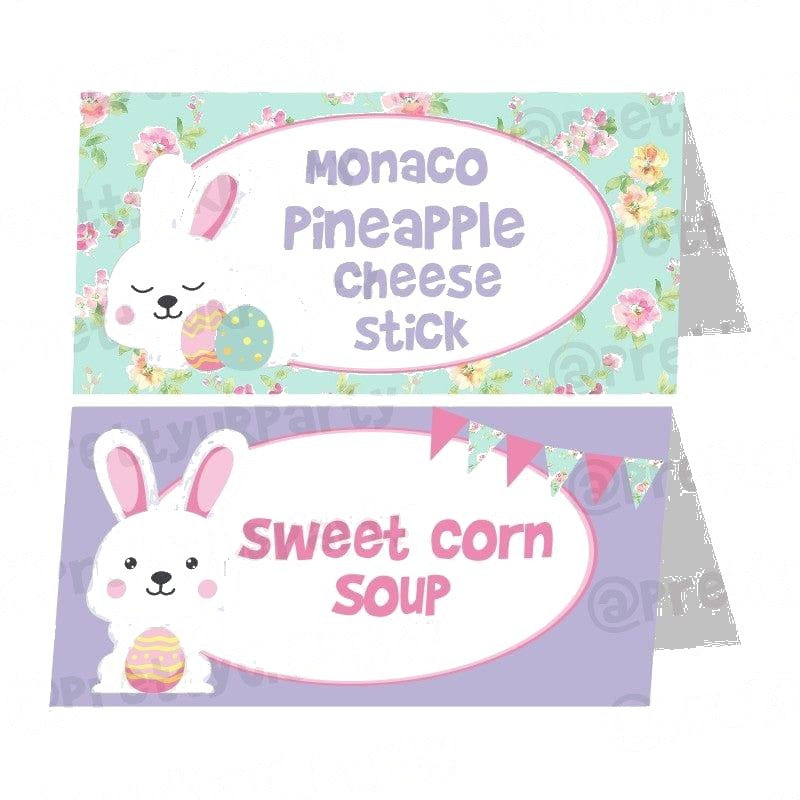 Some Bunny is One Theme Food Labels / Buffet Table Cards — image 2
