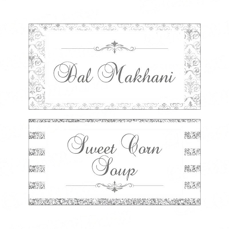 25th Anniversary Theme Food Labels / Buffet Table Cards