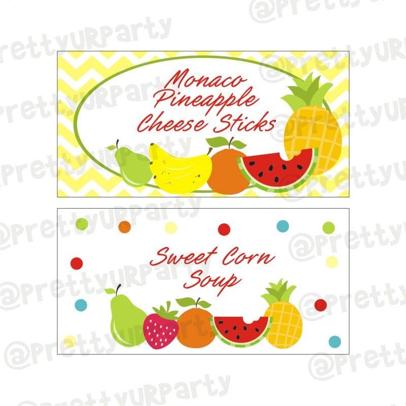 Tutti Fruity Theme Food Labels / Buffet Table Cards THEME PARTIES Pretty UR Party