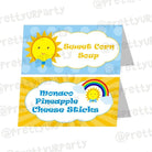 Sunshine Theme Food Labels / Buffet Table Cards ALL PARTY SUPPLIES Pretty UR Party