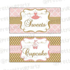 Pink and Gold Ballet Food Labels / Buffet Table Cards THEME PARTIES Pretty UR Party Default Title