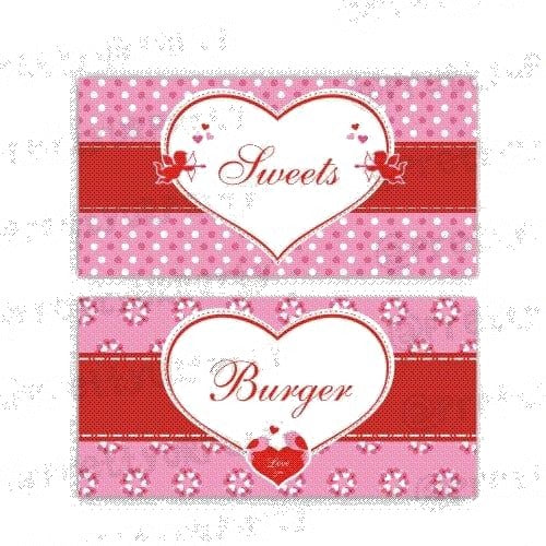 Valentine's Day Buffet Table Cards | Food Labels