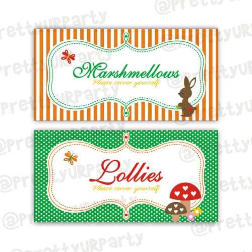 Woodland/Forest Food Labels / Buffet Table Cards THEME PARTIES Pretty UR Party Default Title