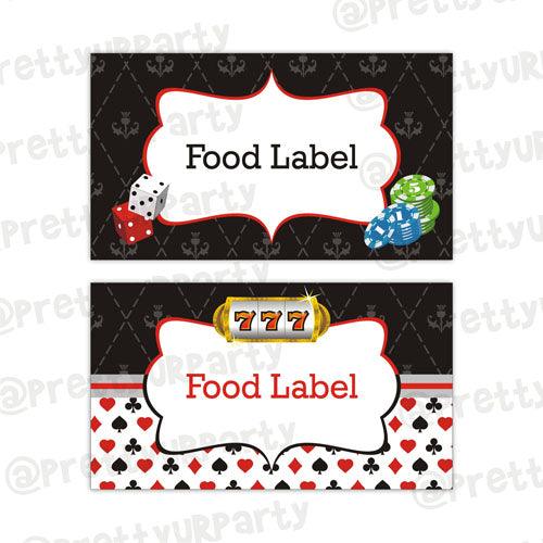 Casino Night Food Labels / Buffet Table Cards ALL PARTY SUPPLIES Pretty UR Party Default Title