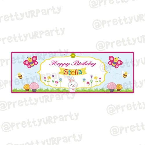 Personalized Garden Birthday Banner 30in THEME PARTIES Pretty UR Party Default Title