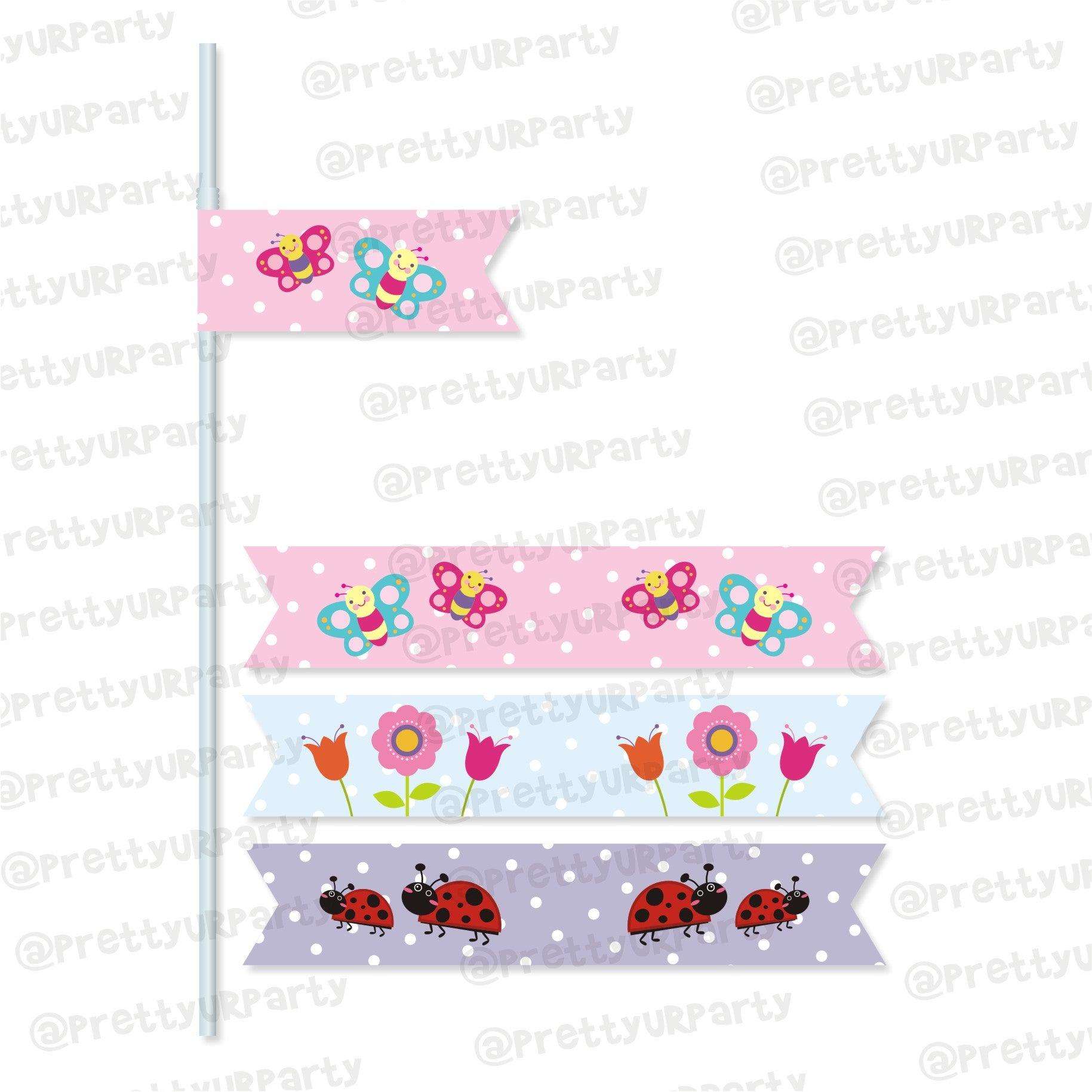 Garden Party Theme Drink Straws THEME PARTIES Pretty UR Party