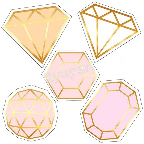 Gem and Glitter Theme Cutouts