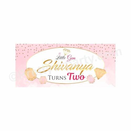 Personalized Gem and Glitter Theme Banner 30in ALL PARTY SUPPLIES Pretty UR Party Default Title