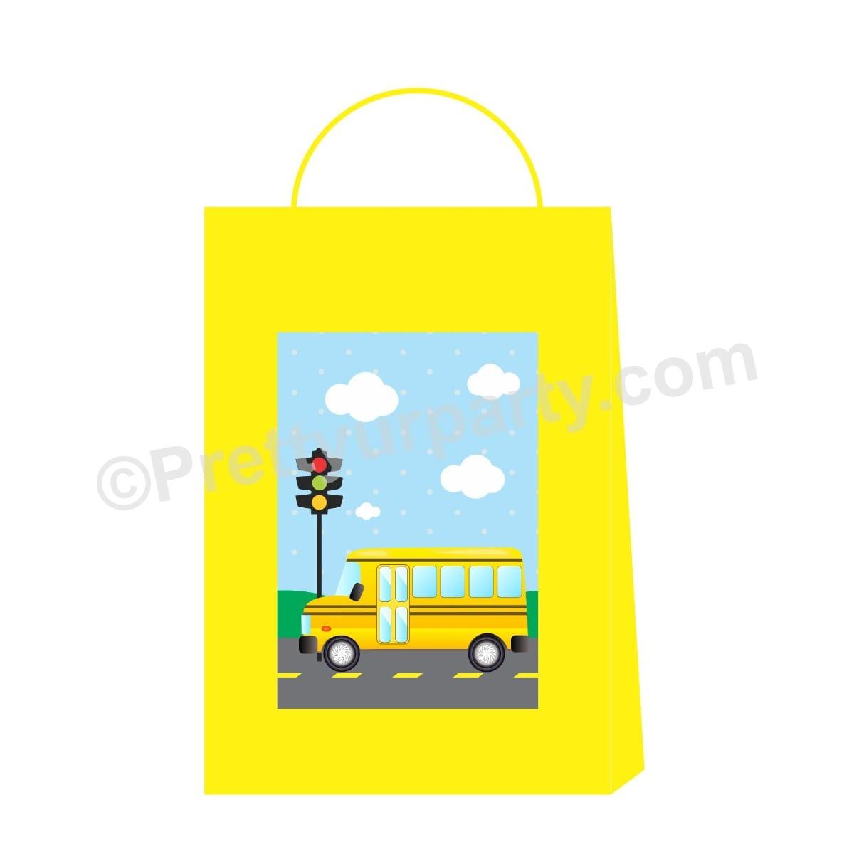 Wheels on the Bus Theme Gift Bags - Pack of 10 ACCESSORIES Pretty UR Party