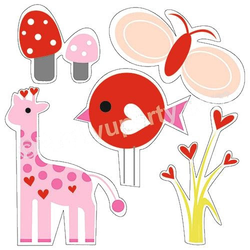 Girly Giraffe Theme Cutouts
