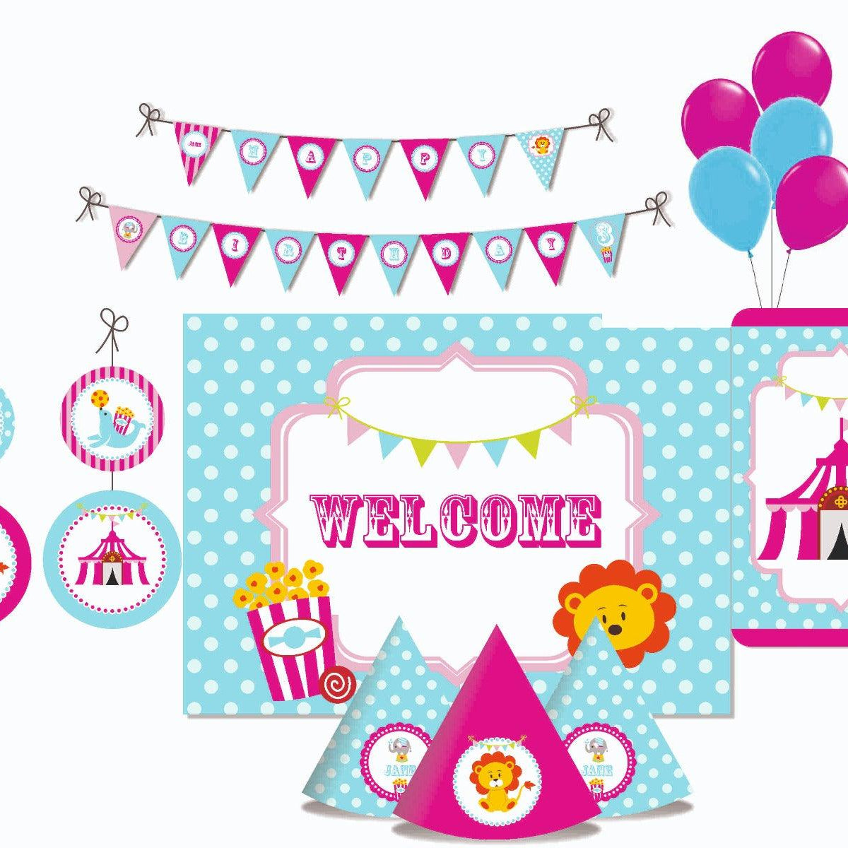 Girly Carnival Party Decorations Package - 70 pieces Combo BIRTHDAYS Pretty UR Party Default Title