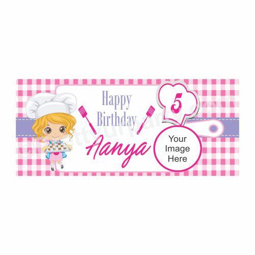 Personalized Little Baker Theme Banner 30in ALL PARTY SUPPLIES Pretty UR Party