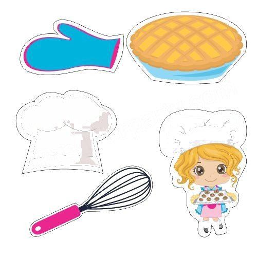 Girly Little Chef Theme Cutouts
