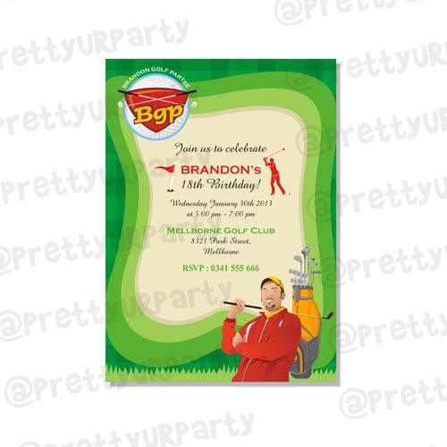 Golf Partee E-Invitations THEME PARTIES Pretty UR Party