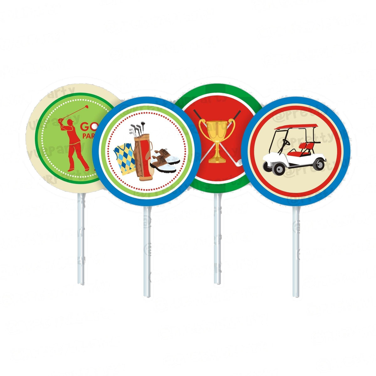Golf Partee Cupcake / Food Toppers