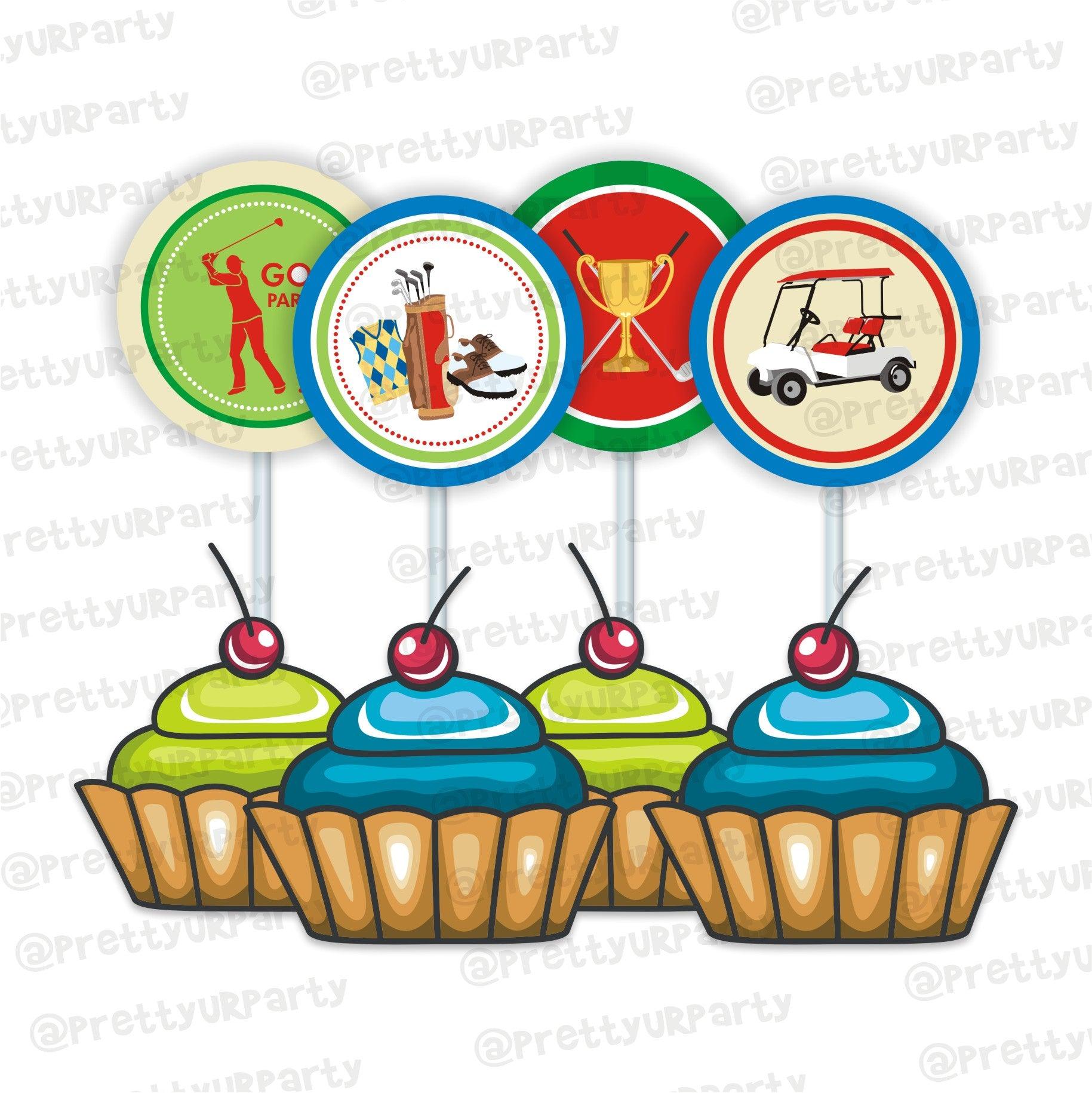 Golf Partee Cupcake / Food Toppers THEME PARTIES Pretty UR Party