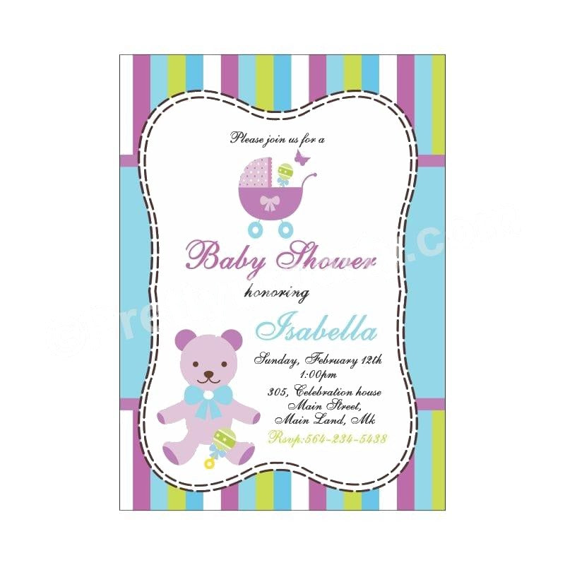 Purple and Green Invitations
