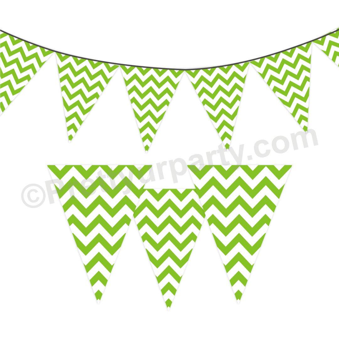 Green Chevron Bunting BABY SHOWER Pretty UR Party Default Title
