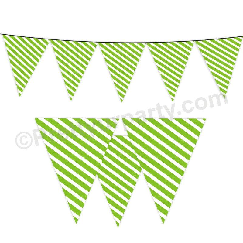 Green Stripes Bunting BABY SHOWER Pretty UR Party Default Title