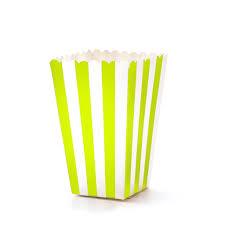 Green Stripes Popcorn Box - Pack of 10 ACCESSORIES Pretty UR Party
