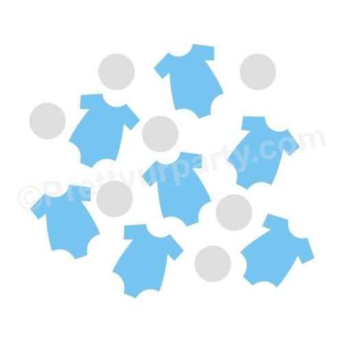 Blue and Grey Onesie Baby Shower Confetti BABY SHOWER Pretty UR Party