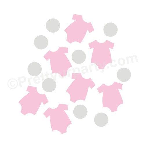 Pink and Grey Onesie Baby Shower Confetti BABY SHOWER Pretty UR Party