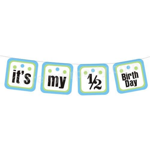 1/2 Birthday Boy Bunting DECORATIONS Pretty UR Party Default Title
