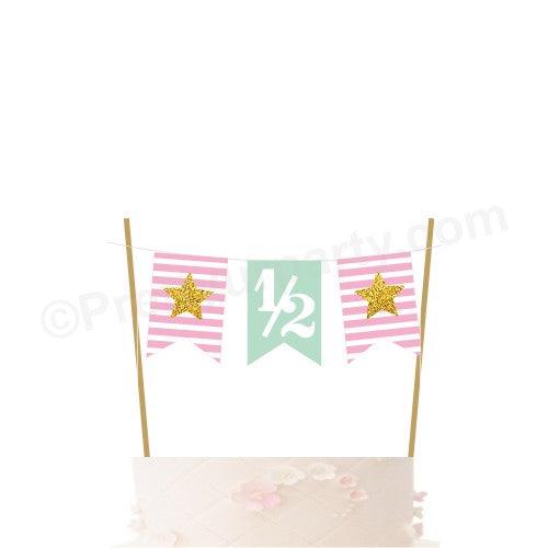 1/2 Cake Bunting - Pink DECORATIONS Pretty UR Party