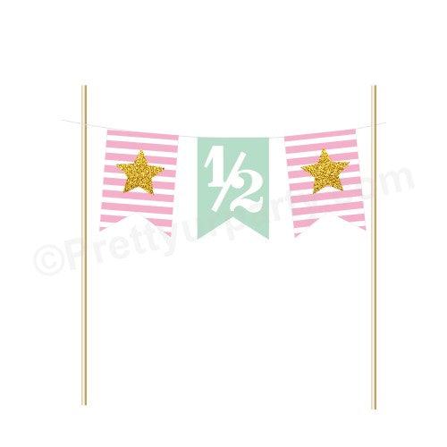 1/2 Cake Bunting - Pink DECORATIONS Pretty UR Party
