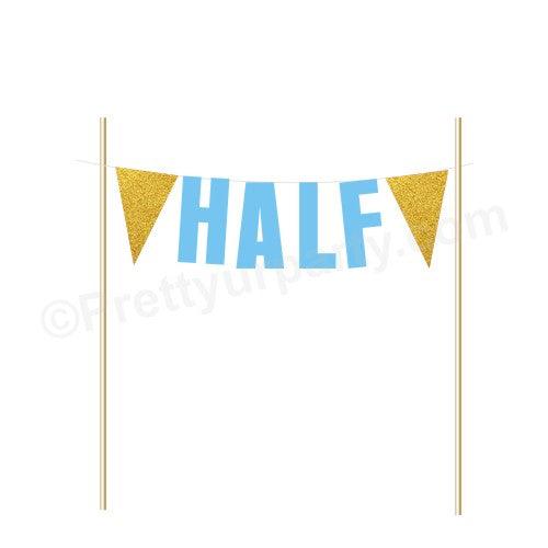 Half Cake Bunting - Blue DECORATIONS Pretty UR Party