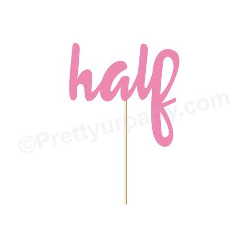 Half Cake Topper - Pink ALL PARTY SUPPLIES Pretty UR Party