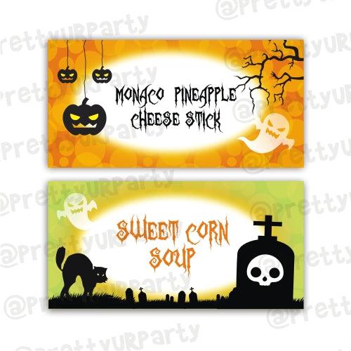 Halloween 03 Food Labels / Buffet Table Cards PRETTY UR PARTY