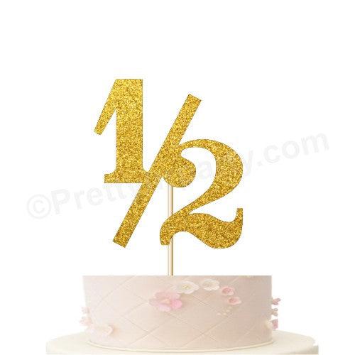 1/2 Cake Topper - Gold ALL PARTY SUPPLIES Pretty UR Party