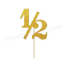 1/2 Cake Topper - Gold ALL PARTY SUPPLIES Pretty UR Party