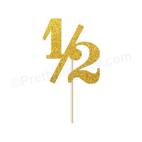 1/2 Cake Topper - Gold ALL PARTY SUPPLIES Pretty UR Party