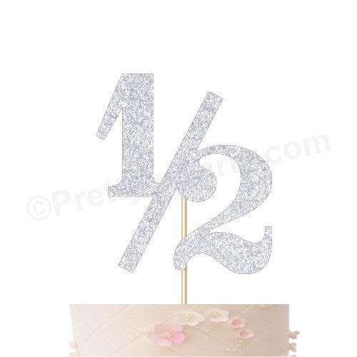1/2 Cake Topper - Silver ALL PARTY SUPPLIES Pretty UR Party