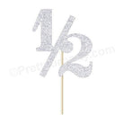 1/2 Cake Topper - Silver ALL PARTY SUPPLIES Pretty UR Party