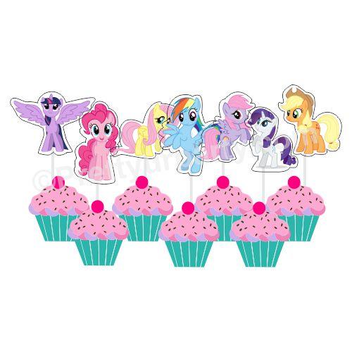My Little Pony Diecut Cupcake Toppers HANDCRAFTED Pretty UR Party