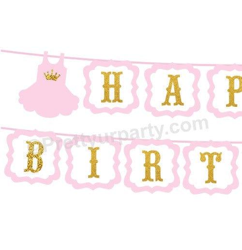 Princess Happy Birthday Bunting THEME PARTIES Pretty UR Party