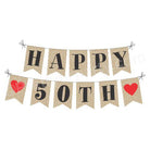 Happy 50th Burlap Bunting ALL PARTY SUPPLIES Pretty UR Party