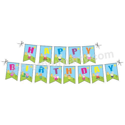 Peppa Pig Friends Happy Birthday Bunting BIRTHDAYS Pretty UR Party Default Title