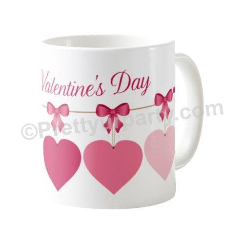 Happy Valentines Day Hearts and Bows Mug ALL PARTY SUPPLIES Pretty UR Party