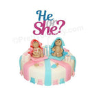 He or She Cake Topper BABY SHOWER Pretty UR Party